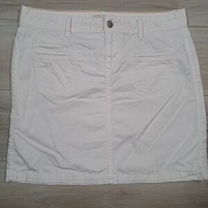 Old Navy White Denim Mini Skirt Womens Size 8 Regular Cotton 5-Pocket Y2K 2010